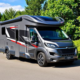 A sleek and modern Rapido motorhome model 8096 DF designed in a stunning grey color