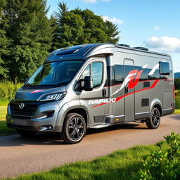 A sleek and modern Rapido motorhome model 8096 DF designed in a stunning grey color