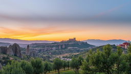 A beautiful panoramic view of a Turkish landscape, featuring the iconic elements of Turkey’s rich heritage