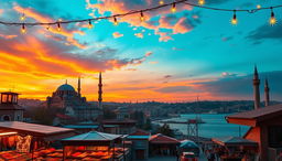 An eye-catching, colorful background of a Turkish scene designed for clickbait appeal