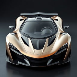 A stunning hypercar design inspired by the Apollo IE and McLaren P1, showcasing a charismatic and confident smile on its front