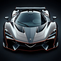 A stunning hypercar design inspired by the Apollo IE and McLaren P1, showcasing a charismatic and confident smile on its front