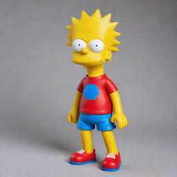 A vivid, full body image of Bart Simpson, the mischievous yellow-skinned character from The Simpsons, wearing his iconic red shirt and blue shorts, with his spiky hair standing tall.