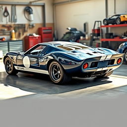 A stunning modified Ford GT40 with four doors, featuring an elegant and aerodynamic design