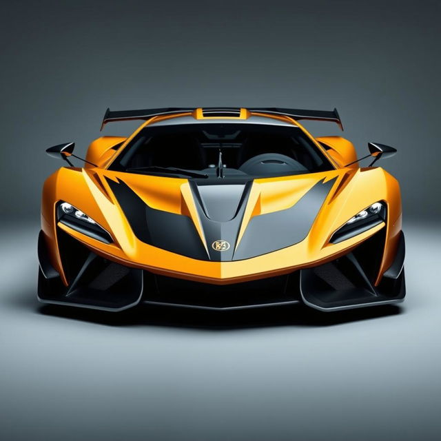 An eye-catching hypercar featuring aggressive styling elements, including a big and bold aggressive smile that commands attention