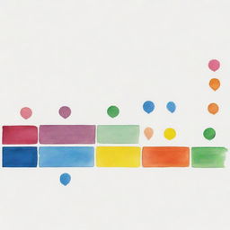 Illustrate an abstract timeline showing the intensity and change of different emotions experienced in a relationship, such as joy, sadness, anger, love, and confusion. Use color, shape, and size to represent the different emotions and their magnitudes over time.