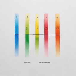 Illustrate an abstract timeline showing the intensity and change of different emotions experienced in a relationship, such as joy, sadness, anger, love, and confusion. Use color, shape, and size to represent the different emotions and their magnitudes over time.