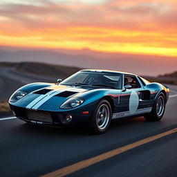 A captivating five-seater fastback inspired by the iconic shape of the Ford GT40, featuring a sleek and elongated design that emphasizes speed and elegance