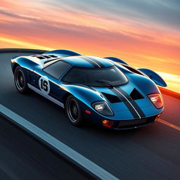 A captivating five-seater fastback inspired by the iconic shape of the Ford GT40, featuring a sleek and elongated design that emphasizes speed and elegance