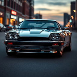 A sleek and sophisticated James Bond-inspired silver Jaguar XJS coupe, adorned with twin LED headlights that add a modern twist to its classic design