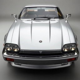 A silver Jaguar XJS Coupe inspired by James Bond, featuring twin LED headlights for a sleek look