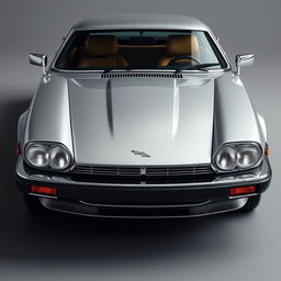 A sleek silver Jaguar XJS Coupe styled after James Bond, featuring twin LED headlights for an iconic appearance