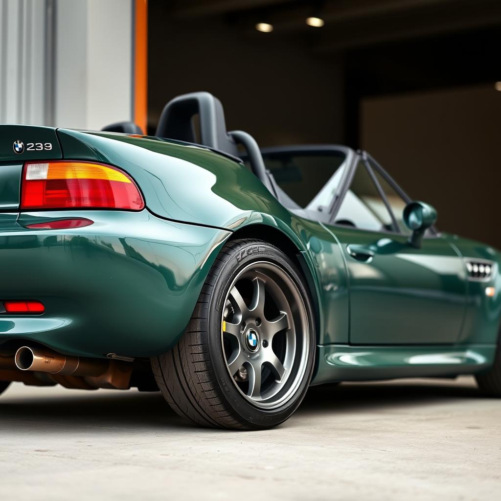 A British Racing Green BMW Z3, showcasing its sporty and classic design