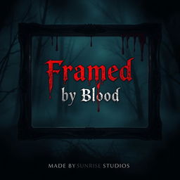 A chilling and atmospheric horror themed movie poster for a film titled "Framed By Blood"