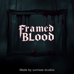 A chilling and atmospheric horror themed movie poster for a film titled "Framed By Blood"