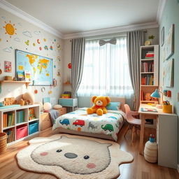 A cozy and colorful child's bedroom filled with whimsical decor