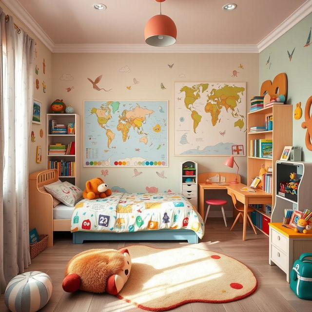 A cozy and colorful child's bedroom filled with whimsical decor