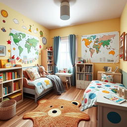 A cozy and colorful child's bedroom filled with whimsical decor