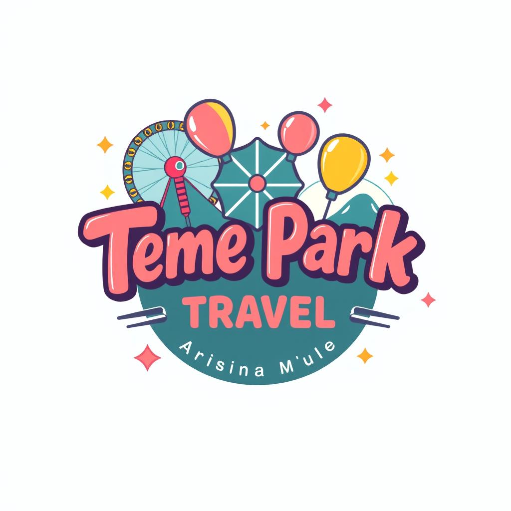 A whimsical and retro-inspired logo design for a theme park travel agency