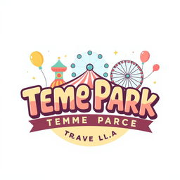 A whimsical and retro-inspired logo design for a theme park travel agency