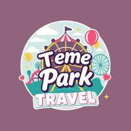 A whimsical and retro-inspired logo design for a theme park travel agency