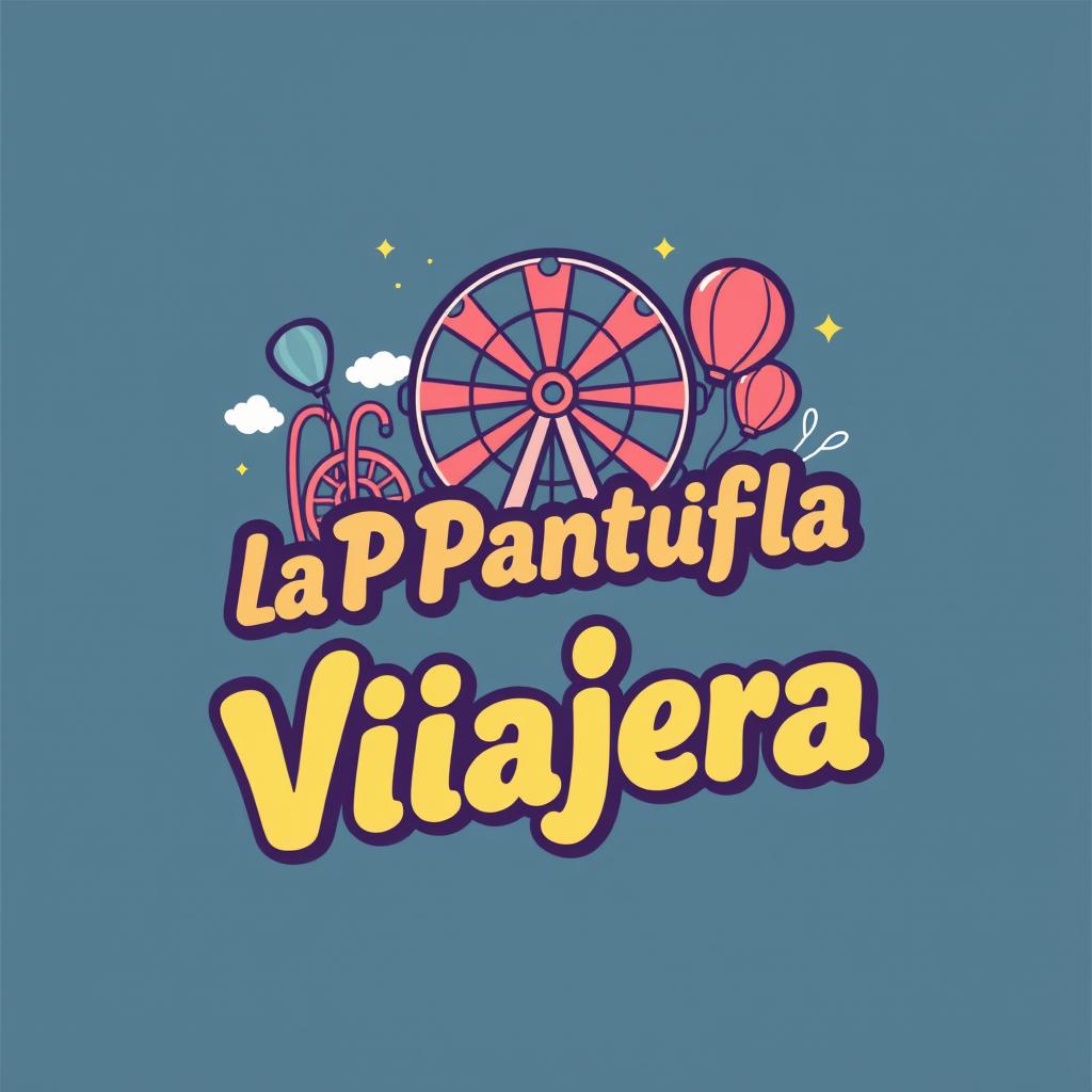 A whimsical and retro-inspired logo design for a theme park travel agency named "La Pantufla Viajera"