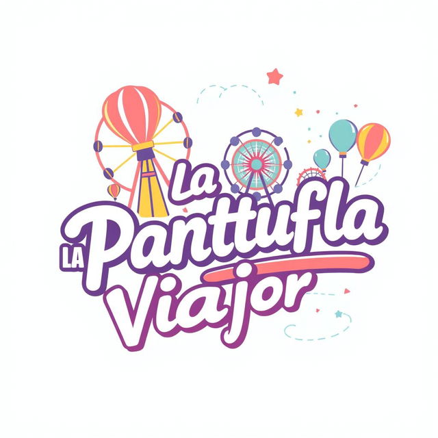 A whimsical and retro-inspired logo design for a theme park travel agency named "La Pantufla Viajera"