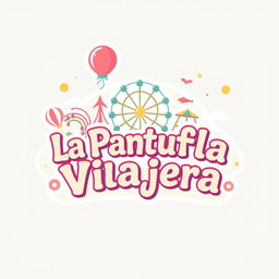 A whimsical and retro-inspired logo design for a theme park travel agency named "La Pantufla Viajera"