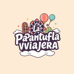 A whimsical and retro-inspired logo design for a theme park travel agency named "La Pantufla Viajera"