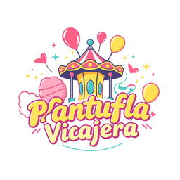 A whimsical and retro-inspired logo design for a theme park travel agency named "La Pantufla Viajera"