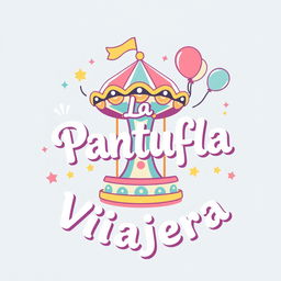 A whimsical and retro-inspired logo design for a theme park travel agency named "La Pantufla Viajera"
