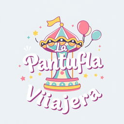 A whimsical and retro-inspired logo design for a theme park travel agency named "La Pantufla Viajera"