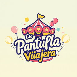 A whimsical and retro-inspired logo design for a theme park travel agency named "La Pantufla Viajera"