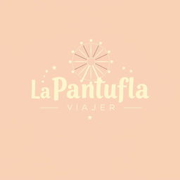 A whimsical yet minimalist retro logo design for a theme park travel agency named "La Pantufla Viajera"