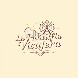 A whimsical yet minimalist retro logo design for a theme park travel agency named "La Pantufla Viajera"