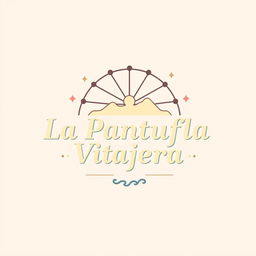 A whimsical yet minimalist retro logo design for a theme park travel agency named "La Pantufla Viajera"