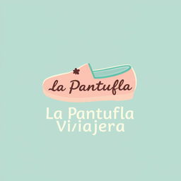 A whimsical, minimalist, and retro logo design for a theme park travel agency named "La Pantufla Viajera"