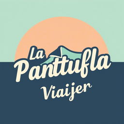 A whimsical, minimalist, and retro logo design for a theme park travel agency named "La Pantufla Viajera"