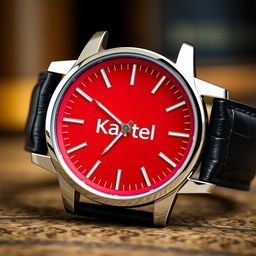 A quartz powered men's watch featuring a striking red face, inspired by Edinburgh