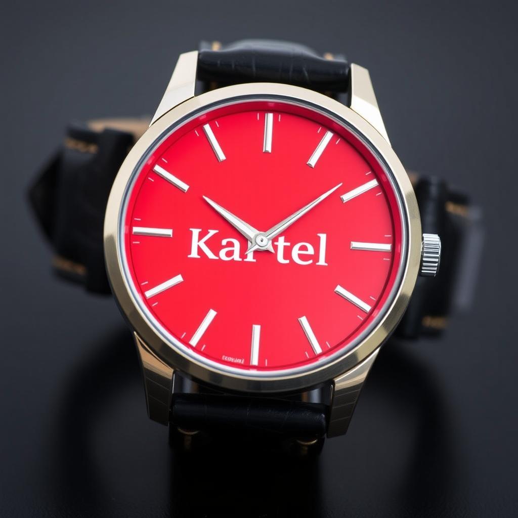 A quartz powered men's watch featuring a striking red face, inspired by Edinburgh