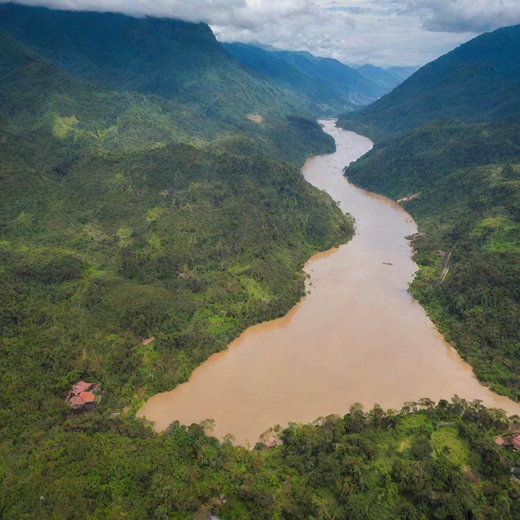 Vibrant overview of Napo Province in Ecuador, highlighting lush rainforests, sparkling rivers, and local traditions