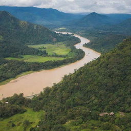 Vibrant overview of Napo Province in Ecuador, highlighting lush rainforests, sparkling rivers, and local traditions