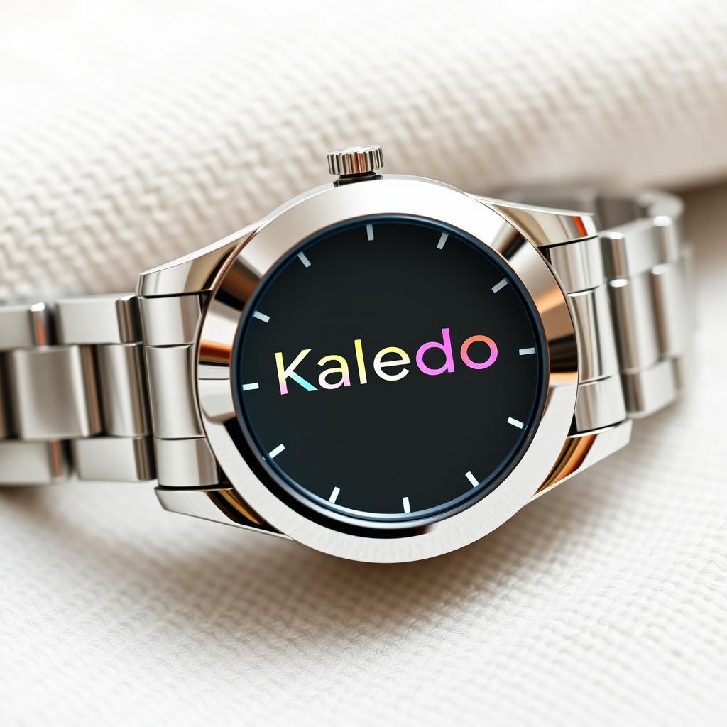 A modern, stylish wristwatch prominently displaying the logo 'Kaleido' on the face