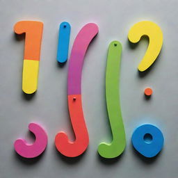 An imaginative and colorful art piece where punctuation marks come to life, each with unique personalities and expressions.