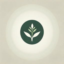 Create a logo for a herbal drink company. The design should incorporate green botanical elements, a simplistic, modern aesthetic, and a calming energy.