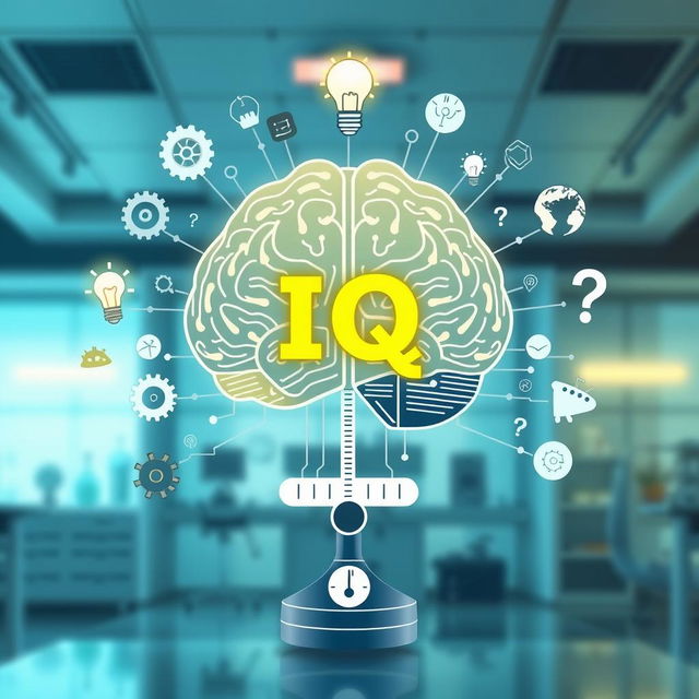 An engaging graphic representation of the concept of measuring the IQ of artificial intelligence (AI)