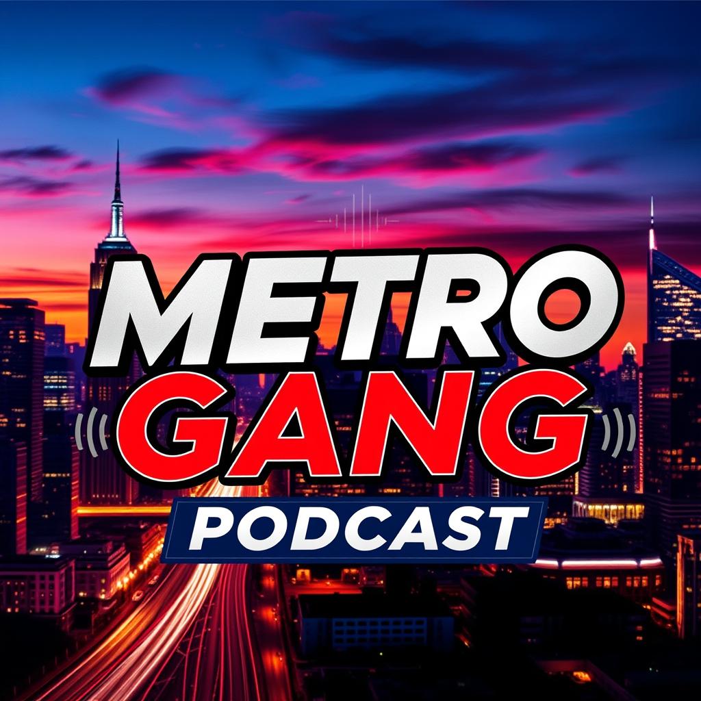 A stylish and unique poster for the 'Metro Gang Podcast'