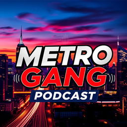 A stylish and unique poster for the 'Metro Gang Podcast'