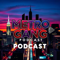 A stylish and unique poster for the 'Metro Gang Podcast'