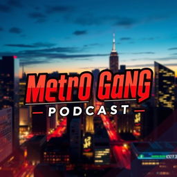 A stylish and unique poster for the 'Metro Gang Podcast'